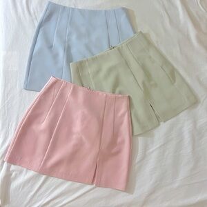 Mini Skirt 3 color Set (Sage, Pink, Pale Blue)